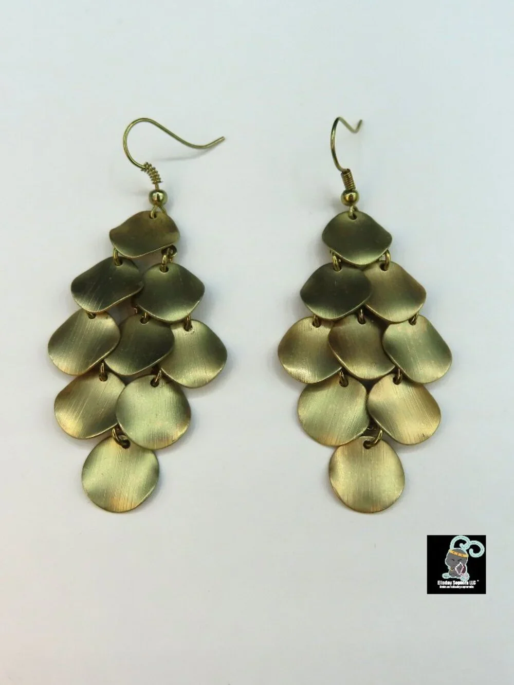 Metal Disc Cluster Dangle Earrings
